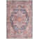 Machine Washable Oriental Blue/Brick Red Area Rug