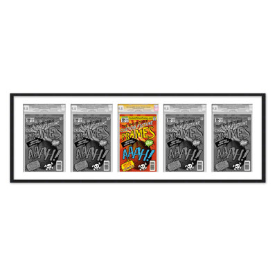 5 tapis de cadre de bandes dessinées pour exposer 5 bandes dessinées UV en acrylique, support et matériel de suspension