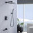 Tub Shower System, Pressure Balance Shower System 10” Rainfall Tub And Shower Faucet With Reserve Valve