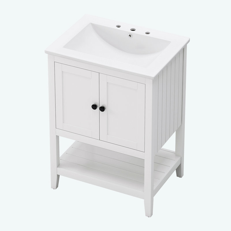 Meuble-lavabo blanc 24 po avec comptoir d'évier