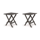 Winston Porter Large Adirondack Portable and Folding Furniture Table, Charcoal (2 Pack)