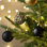  Ensemble de décorations d'arbre de Noël pour l'Halloween d'automne, 50ct 2,36 pouces noir et or incassable boules de Noël suspendues, décoration de fête de Noël