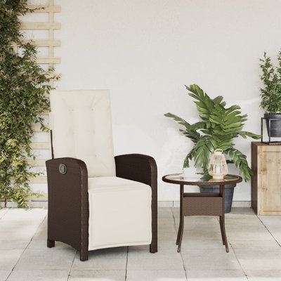 Winston Porter Reclining Patio Chair With Footrest Poly Rattan by Winston Porter