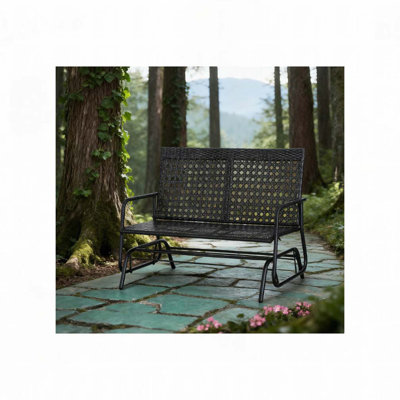 Outdoor Patio Wicker Glider Bench by Astoria Grand