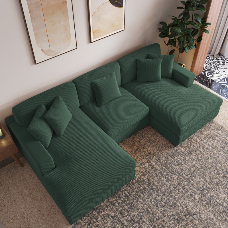 Milbrey Reversible Modular Corner Sofa, Hunter Green