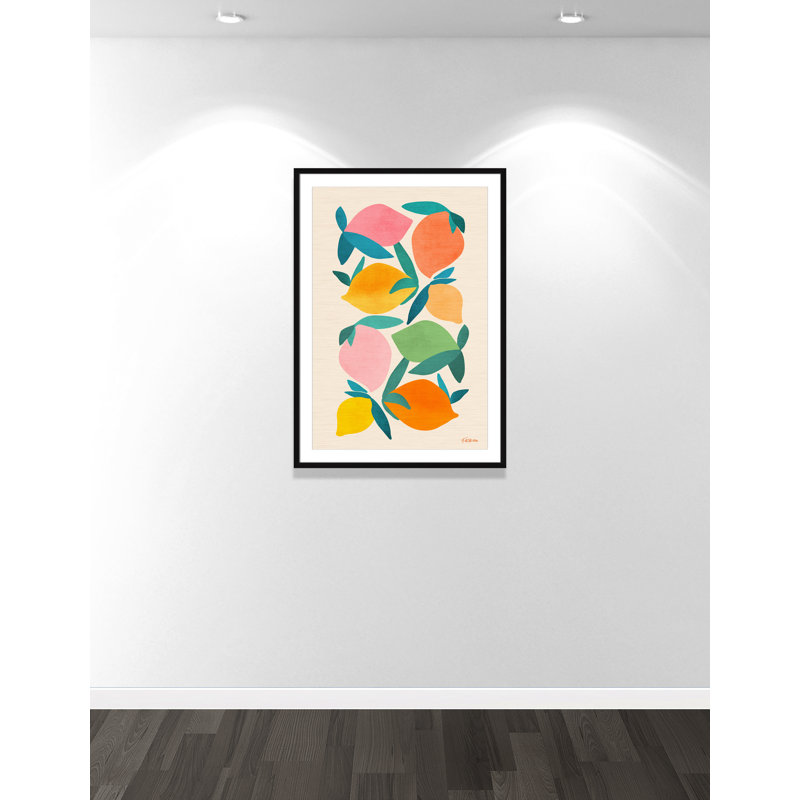 Imprimé «Wild Mango» par Gallagher, L 29,5 po x H 41,5 po, Imprimé mat, Satin Black