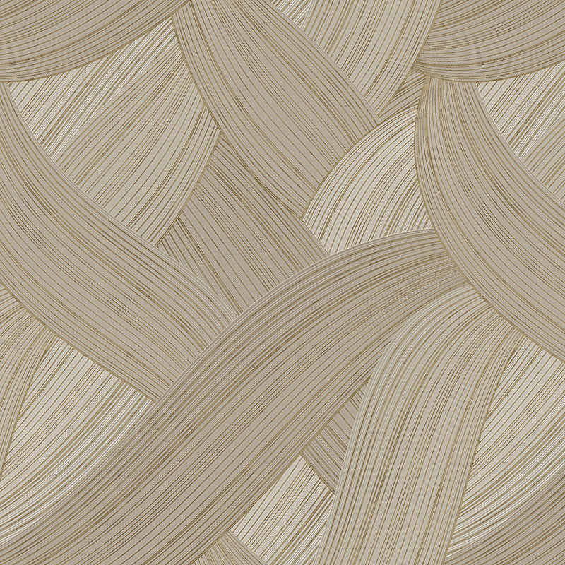 Stratum Unito Design Metallic Texture 33' L x 42" W Wallpaper Roll, Gold/Cream