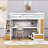 Kayd Full Size Loft Bed With Desk, Shelves, Storage Staircase And Drawers-257503420