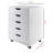 Sutton Mobile Cabinet with 5 Drawers in White Finish, 26.05'' H X 19.09'' W X 15.80" D-730536161
