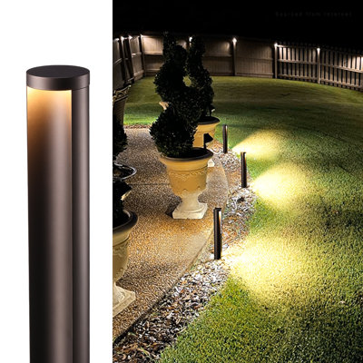Luminaires paysagers à DEL intégrés basse tension, 12-24 V CA/CC, balisage DEL antiéblouissement en aluminium, blanc chaud 3000 K