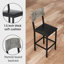 Ensemble de table de salle à manger 5 pièces pour 4 personnes, table à hauteur de comptoir avec 4 tabourets de bar rembourrés, ensemble de 4 tables et chaises de cuisine modernes avec repose-pieds et dossier, ensemble de salle à manger compact pour pub, salle à manger, restaurant-1031297702