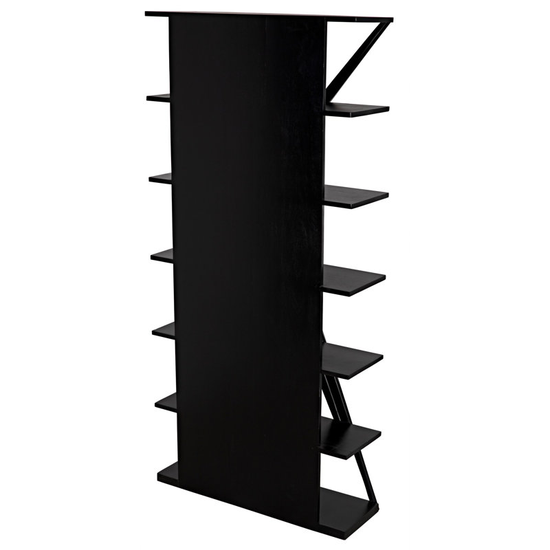 Vetra Solid Wood Bookcase, Hand Rubbed Black