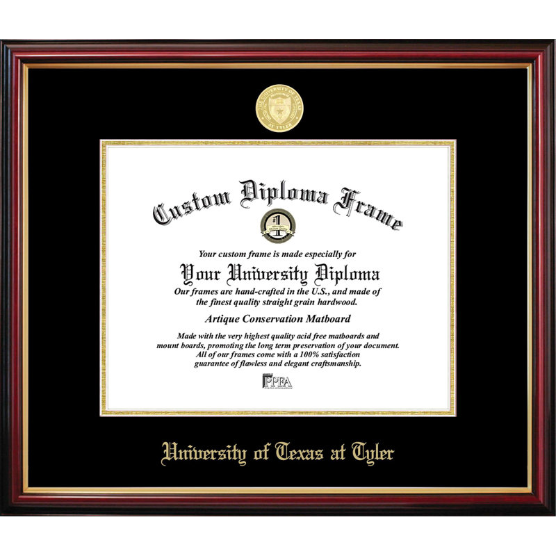 Cadre de diplôme de l'Université du Texas à Tyler Petite, L 14 po x H 11 po, NCAA University of Texas at Tyler