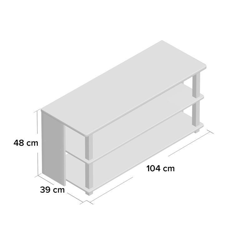 TV Stand for TVs up to 43", Americano/Stainless Steel