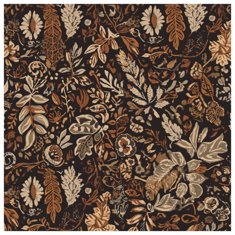 Intricate Floral Foliage Pattern Blankets, 60in W x 80in H