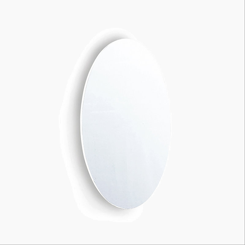 Miroir de salle de bain mural biseauté sans cadre, miroir de maquillage HD, miroir rond de 25 po