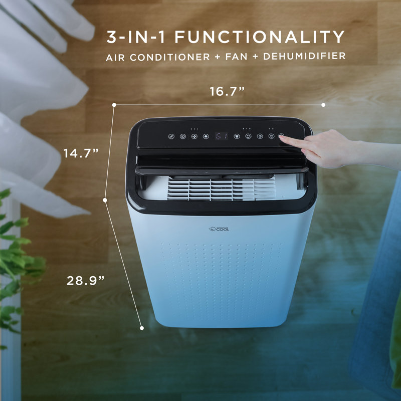 Climatiseur portatif intelligent CCAPAC Series 6,350 BTU SACC / CEC, 9 000 BTU ASHRAE 128, blanc