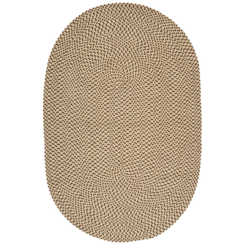 Garbrand Hand Woven Cotton Solid Color Rug, Oval 4' x 6' 