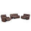 Canapé inclinable double, cuir brun et similicuir-130239066
