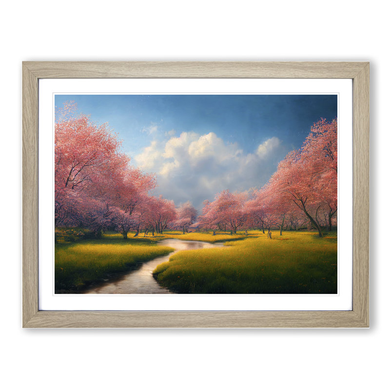 Miraculous Spring Forest - Single Picture Frame Print, 46cm H x 64cm W, Oak Framed