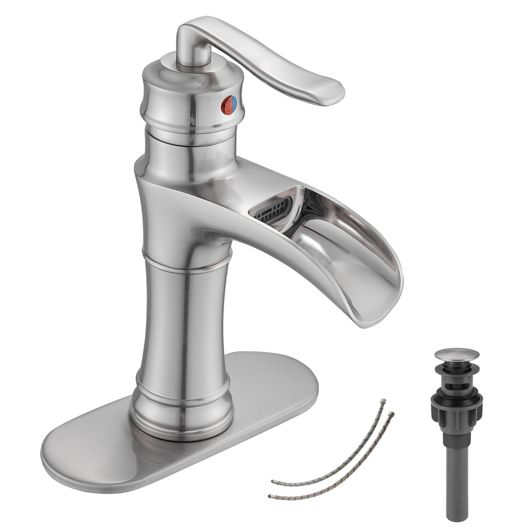Single-Hole Single-handle Bathroom Faucet with Drain Assembly UFINE 