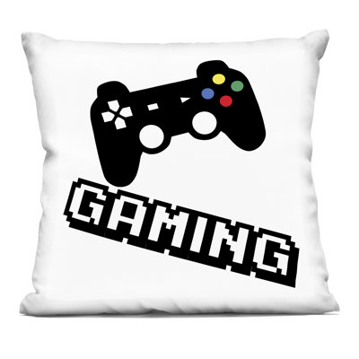 Playful Pixel Gaming Decorative Printed Throw Pillow, design by Marcus Prime
