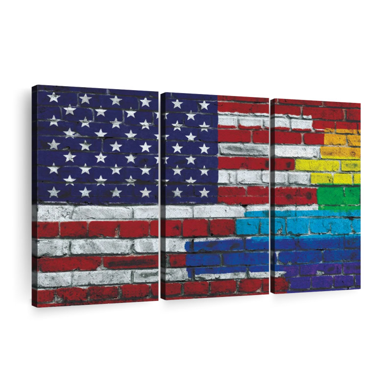 Drapeau «USA Flag Pride Canvas Print» sur, H 36 po x l 57 po x P 1,25 po
