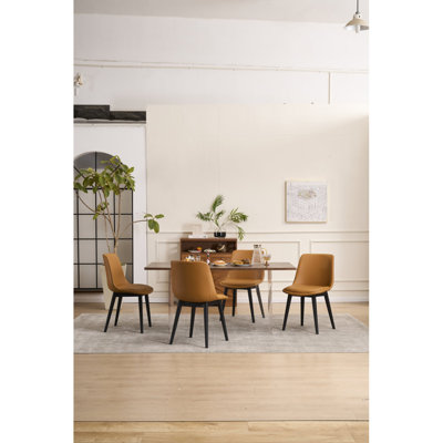 Dining Chair, Set Of 4 Modern Kitchen Dining Room Chairs, Plastic Upholstered Dining Accent Chairs With Plastic Leg