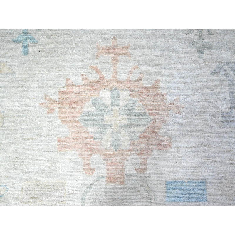 Tapis surdimensionné gris en laine noué à la main 14 pi x 17 pi 6 po Oushak 6A0631EE79C24C94A07D770DCB4923DC