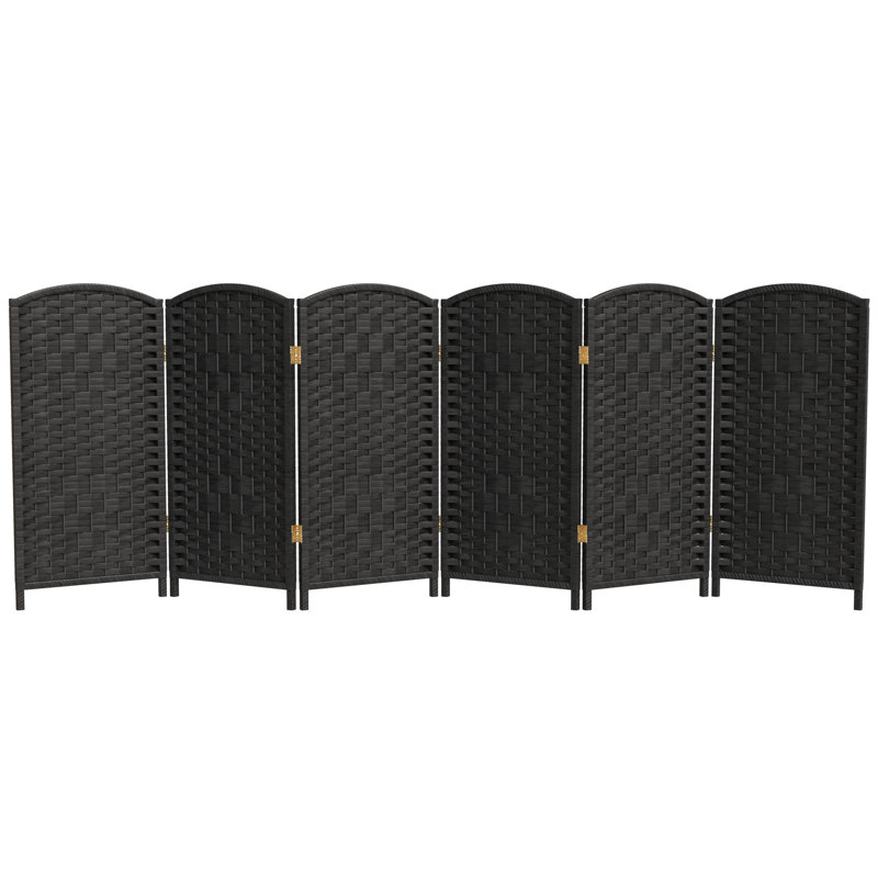 Paravent Short Diamond Weave, 6, 3 pi, Noir