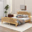 Structure de lit plateforme en bois massif Chikezie avec tête de lit, structure de lit en osier de style bohémien avec tête de lit-866610732-858942295