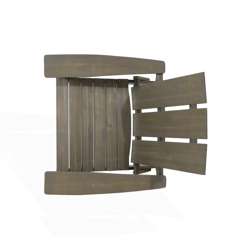 Rustic Design Foldable Adirondack Chair, Patio Chair, Gray