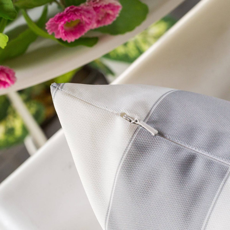 Horizon Stripe Pillow 14" X 20" - Outdoor & Indoor, Argent
