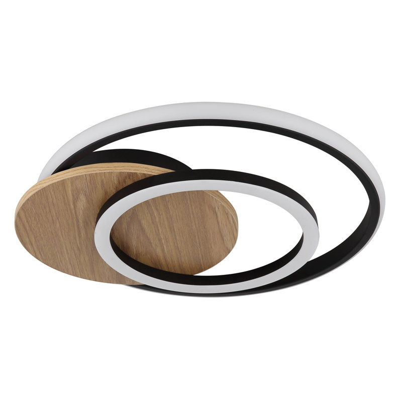 Danaye LED Flush Mount, Walnut wood
