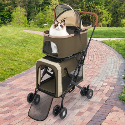 Poussette pour chien et chat, poussette pliable pour petits et moyens chiens