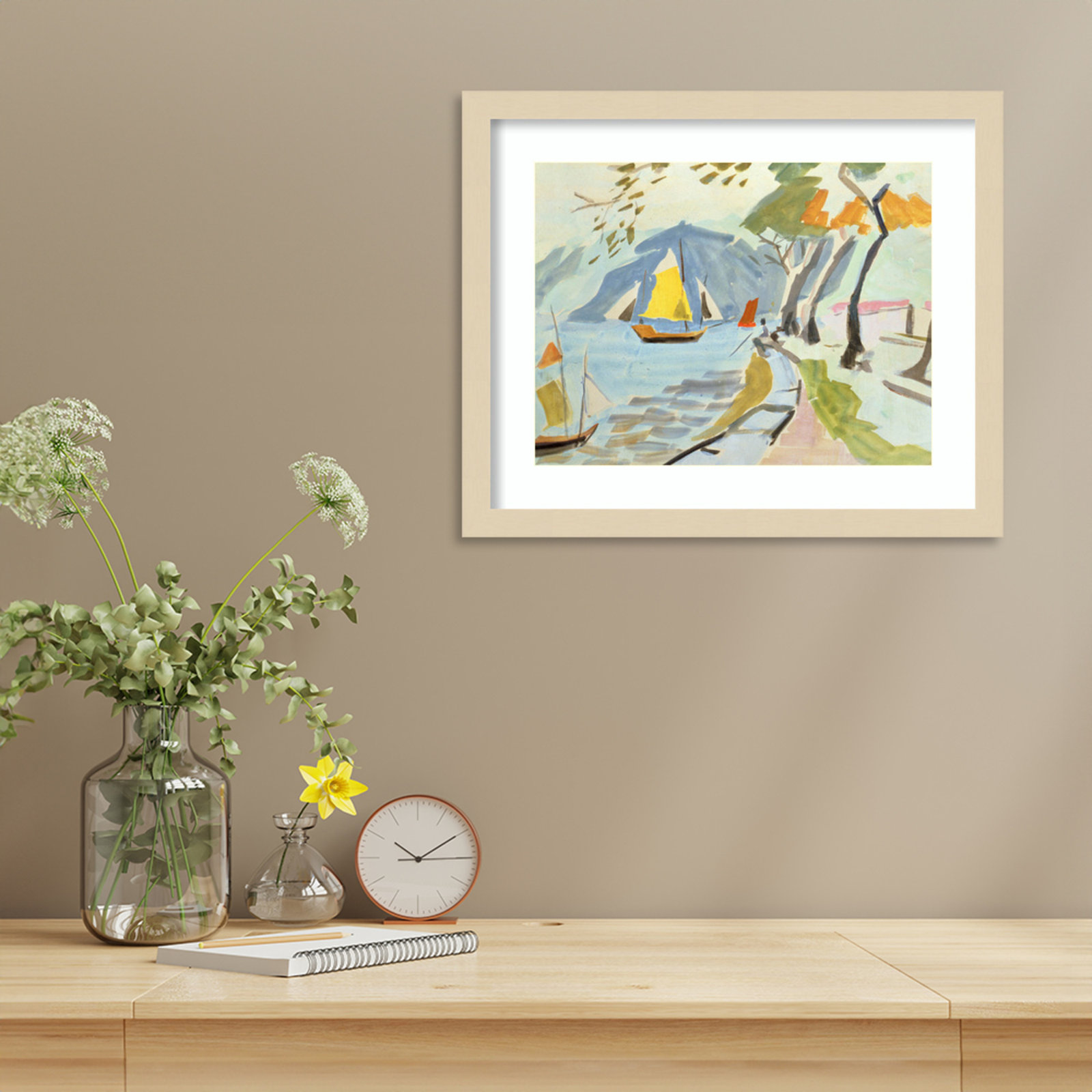 Macau Shoreline Print by Anne Durham, Brown, 14" H x 17" W x 1" D