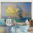Toile avec cadre flottant or