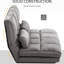 Fauteuil convertible, canapé-lit pliant avec coussins, réglable et gris foncé