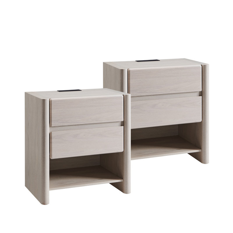  Ensemble de tables de bout modernes de 25 po de hauteur et de table d'appoint en bois avec 2 tiroirs de rangement de 2,23,6 po de largeur