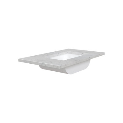 Plateau de meuble-lavabo simple 31 po en gris avec lavabo MagickWoods