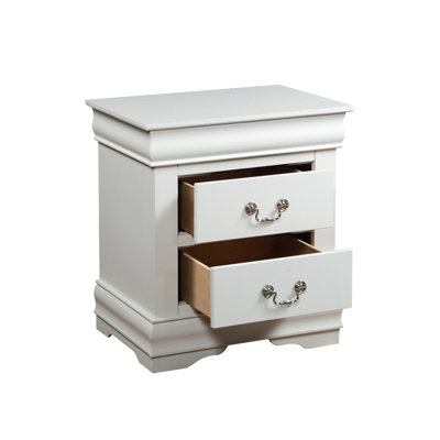 Contemporary 2 Nightstand In White - Solid Pine For Bedroom Beauty A Welcoming