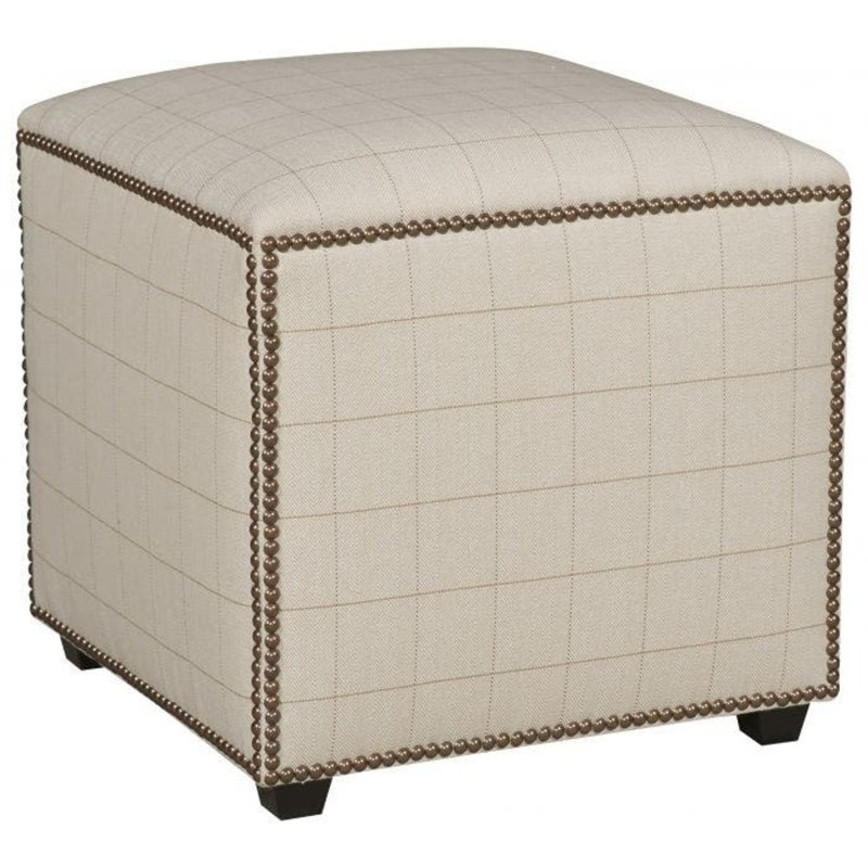 Kipley 19" Wide Square Cube Ottoman, Almond Buff, 9409 Sage
