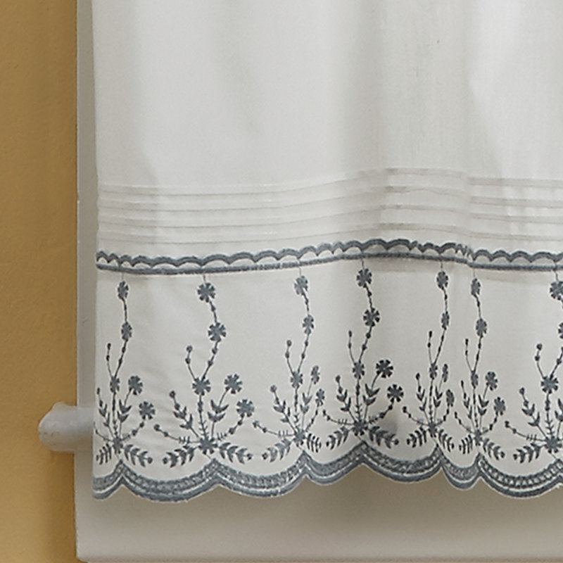 Rideau de café gris sur mesure 60 po Toph, 60" W x 24" L