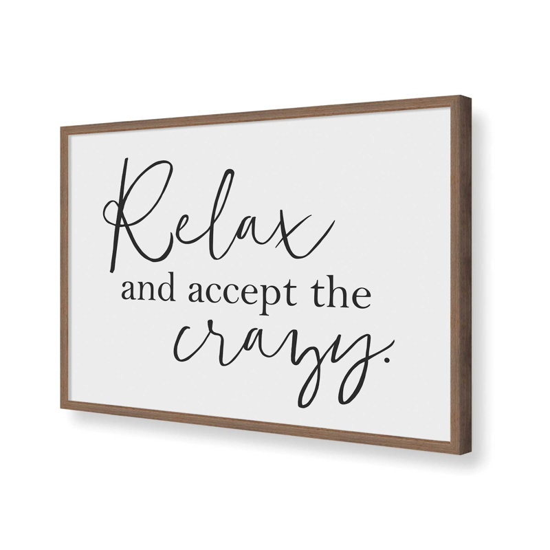 «Accept the Crazy» par Masey St. Studios, reproduction d'art, Brun, Impression encadrée, L 16 po x H 12 po