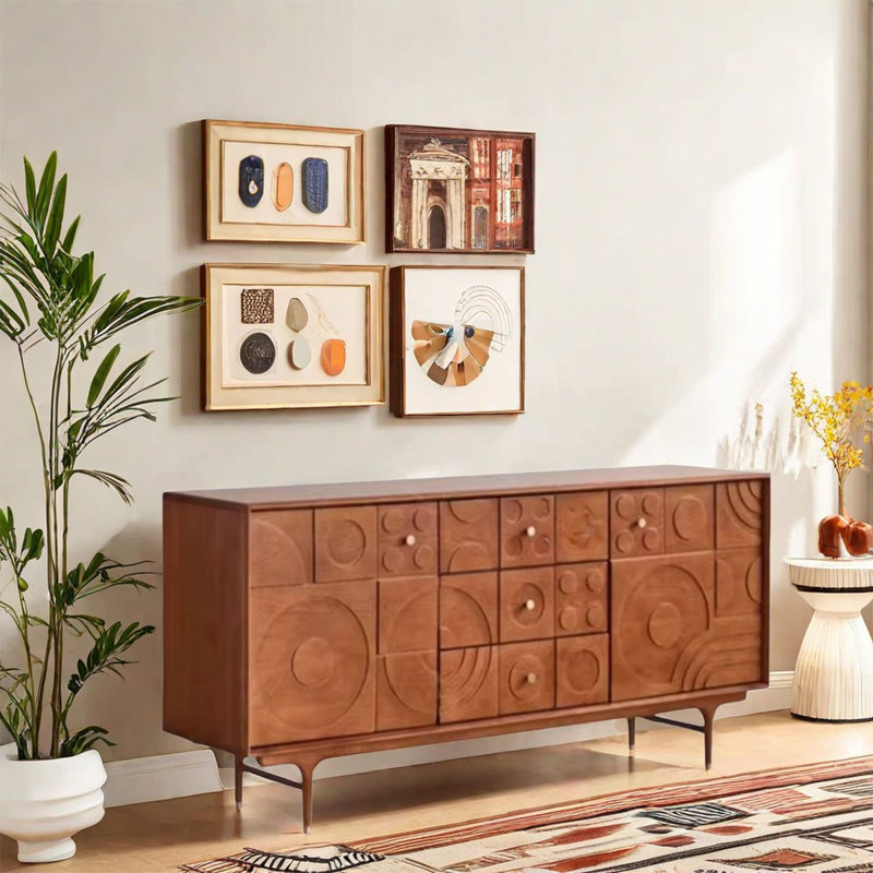 Buffet en bois massif 70,87 po