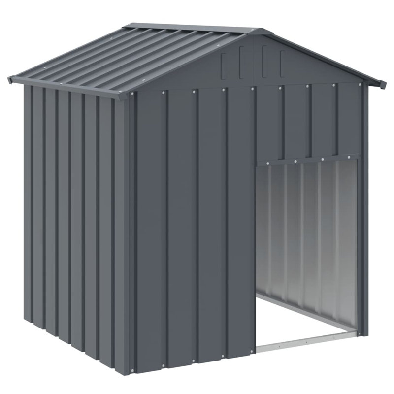 Atticus Steel Dog House, 49”H x 42”W x 36”D, Anthracite