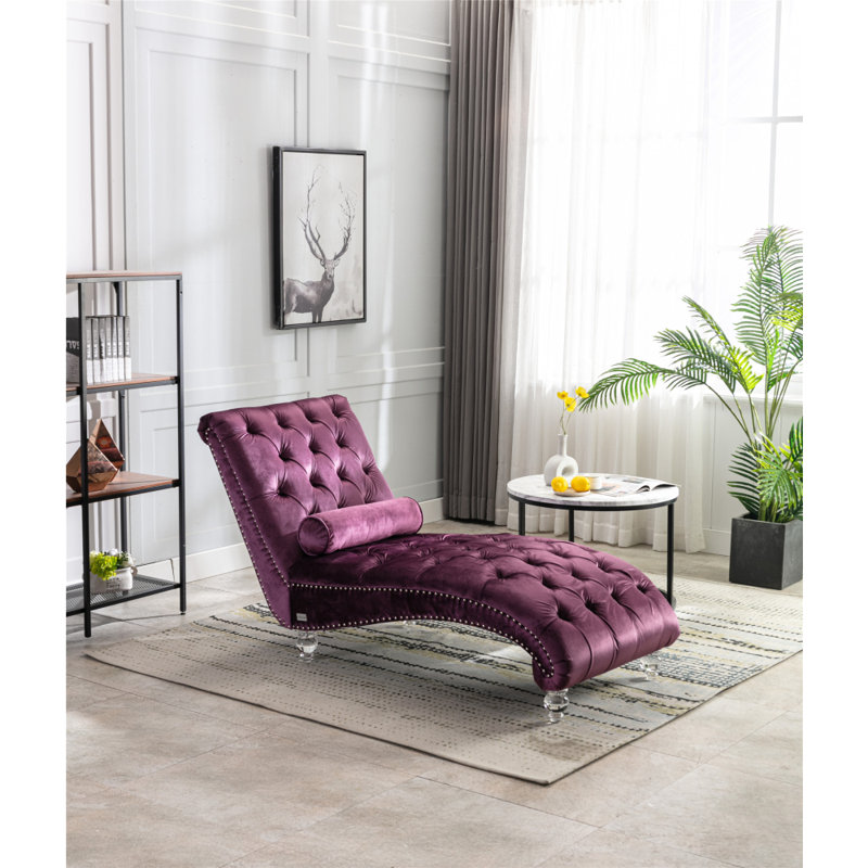 Chaise longue rembourrée Alexica, Mauve