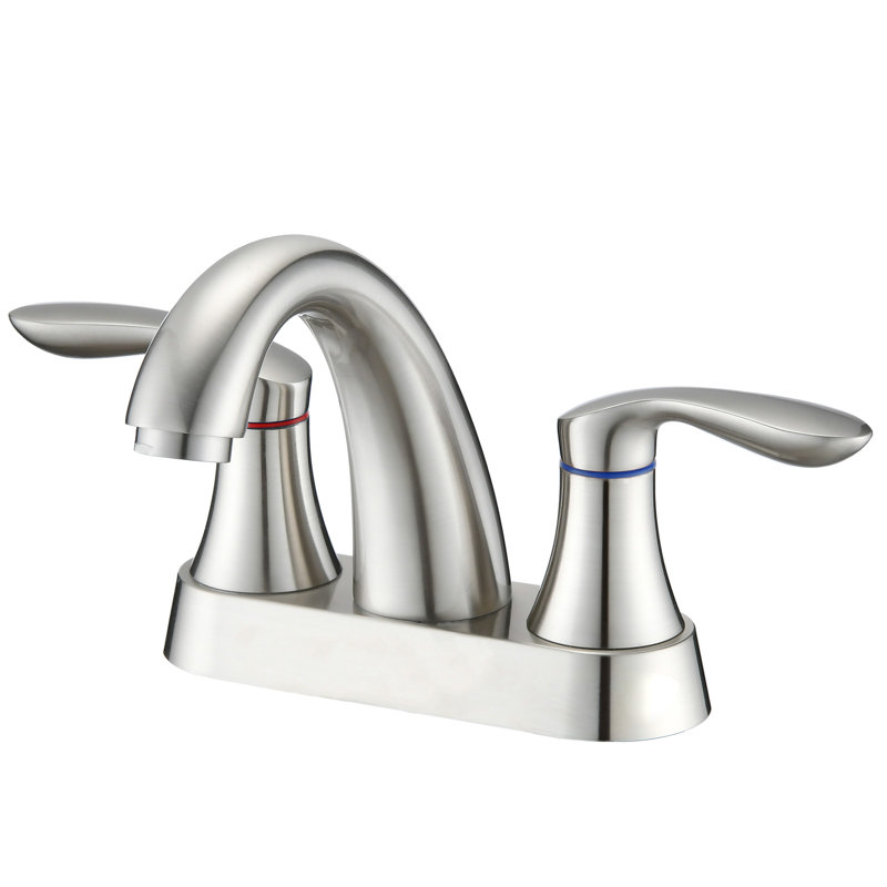 Centerset Faucet 2-handle Bathroom Vanity Faucet with Drain Assembly, Brushed Nickel