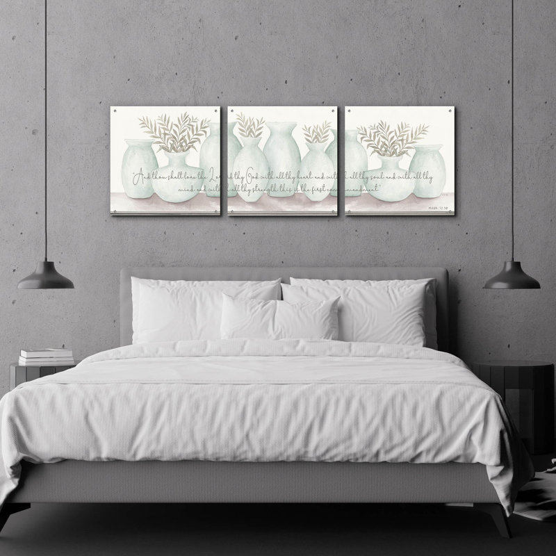 «Love the Lord Your God» par Cindy Jacobs, art mural en verre acrylique, ensemble de 3 pièces, 72 po x 24 po