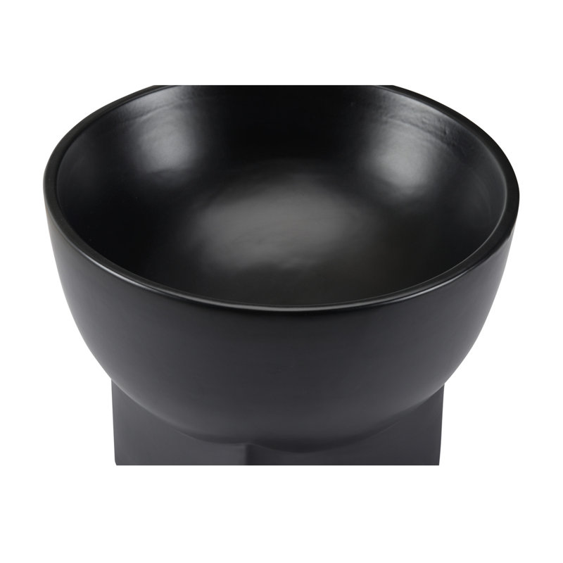 Artist Handmade Ceramic Decorative Bowl, Matte Black